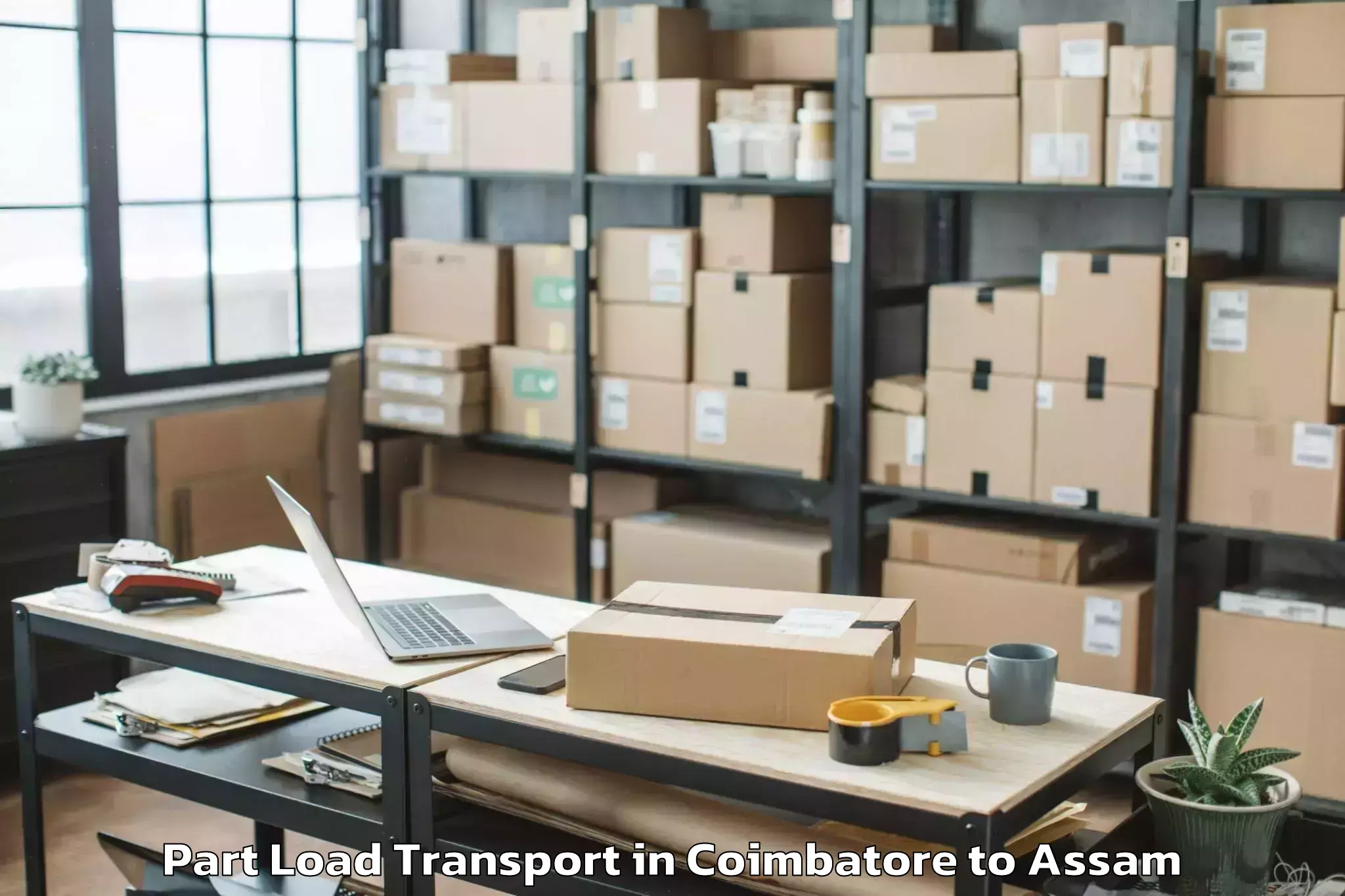 Book Coimbatore to Mayong Part Load Transport